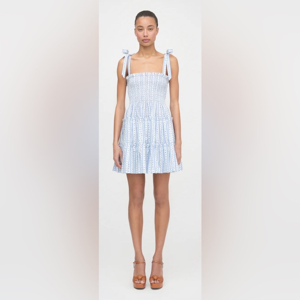 Hill House Ribbon Charlotte Nap Dress Blue Petal Stripe